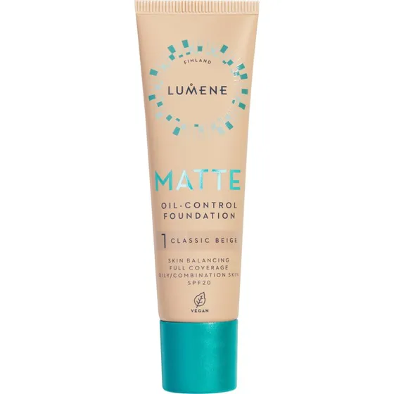 Lumene Matte Oil-Control Foundation SPF20 1 Classic Beige