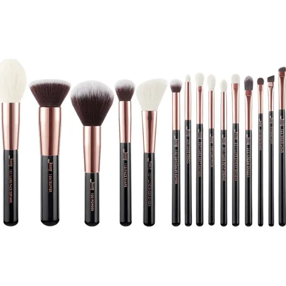 Jessup Zestaw Pędzli do Makijażu Black/Rose Gold Mix, 15 szt.