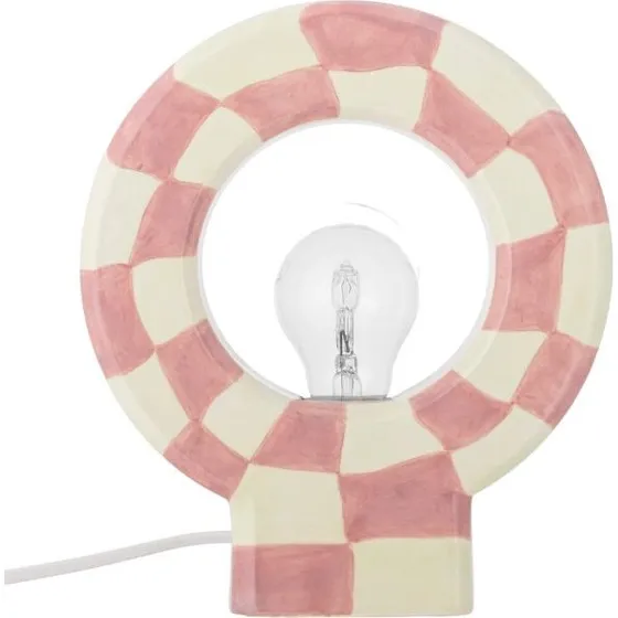 Bloomingville Vialini  lampa stoowa rcznie malowana, rowa, 23,5 cm