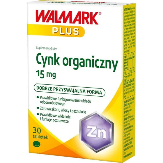 WALMARK Cynk organiczny 15 mg 30 tabletek
