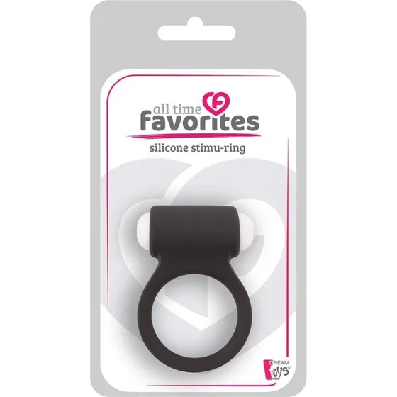 Dream Toys Silicone Stimu-Ring – Wibrujący pierścień silikonowy Black