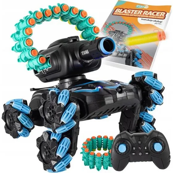 PLAYIO Blaster Racer – Duży Czołg Zdalnie Sterowany Strzelający Rzutkami