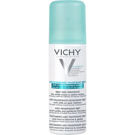 Vichy Antyperspirant w sprayu 48h przeciw śladom na ubraniach 125ml