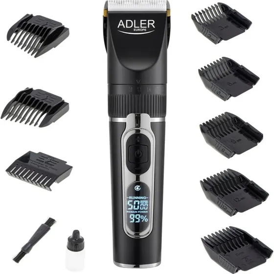 Adler AD2837 Maszynka Do Strzyżenia Włosów Bezprzewodowa z LCD