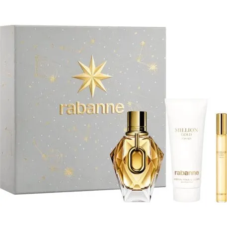 Paco Rabanne Million Gold For Her zestaw: EDP 90ml, balsam 100ml, EDP 10ml