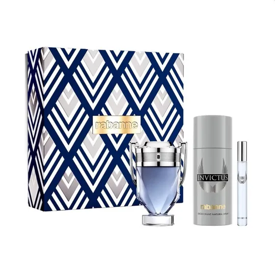 Paco Rabanne Invictus zestaw: EDT 100ml, dezodorant 150ml, EDT 10ml