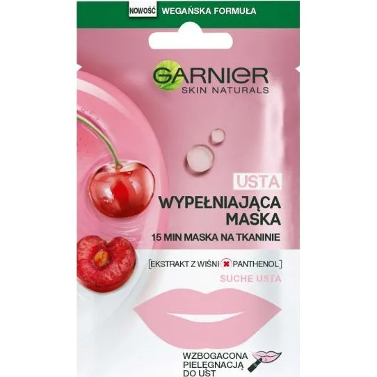 Garnier Skin Naturals wypełniająca maska do ust na tkaninie 5g