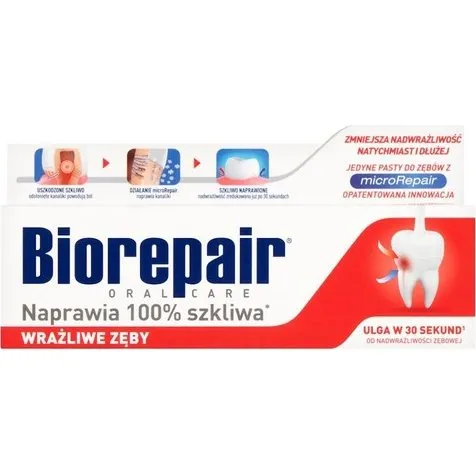 Biorepair Wrażliwe Zęby 75 ml — naprawa szkliwa, bez fluoru
