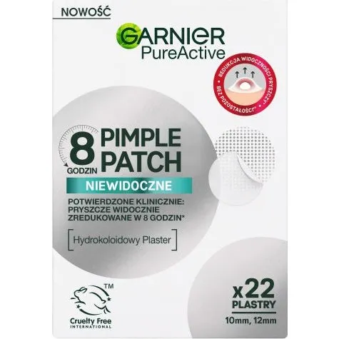 Garnier Pure Active Niewidoczne Hydrokoloidowe Plastry na Niedoskonałości 22 szt.