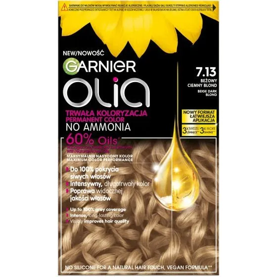 Garnier Olia 7.13 Beżowy Ciemny Blond - Farba do włosów