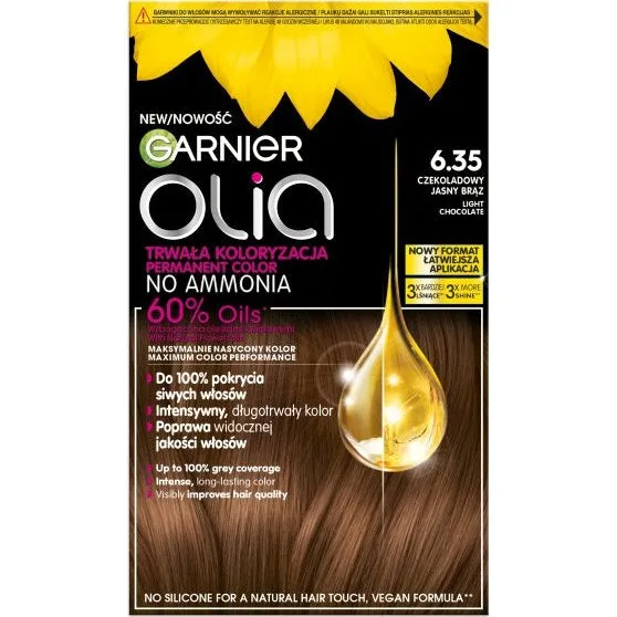 Garnier Olia 6.35 Czekoladowy Jasny Brąz - Farba Trwała
