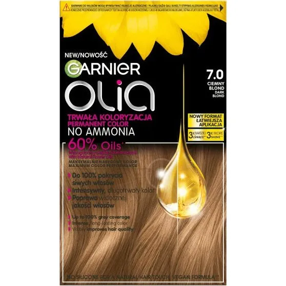 Garnier Olia 7.0 Ciemny Blond - Trwała farba do włosów z olejkami