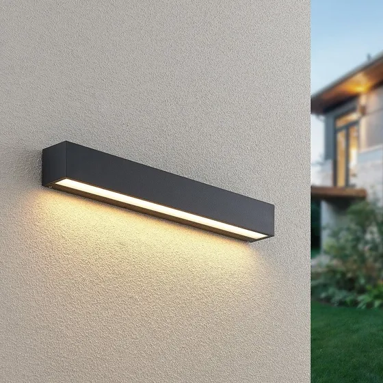 Lucande Lengo Kinkiet zewnętrzny LED IP65 Antracyt 50 cm