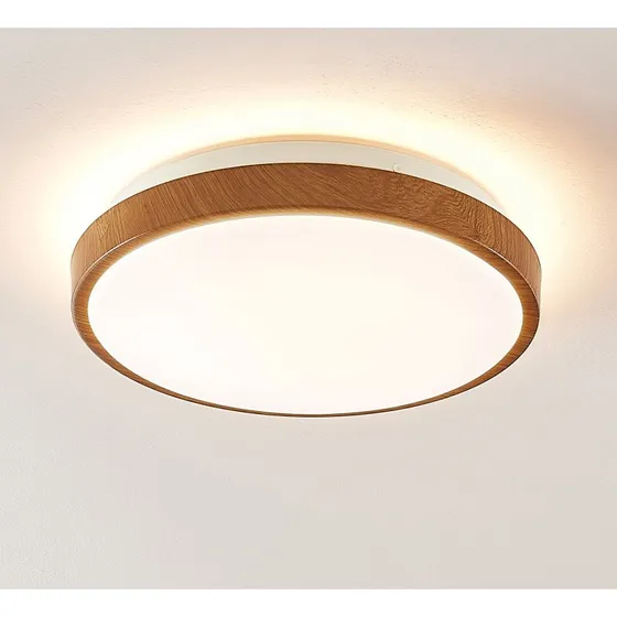 Lindby Mendosa Lampa Sufitowa Wood/White Ø 29 cm