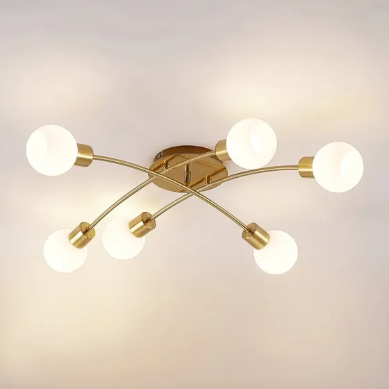 Lindby Agmar 6 Lampa Sufitowa Brass - Mosiądz