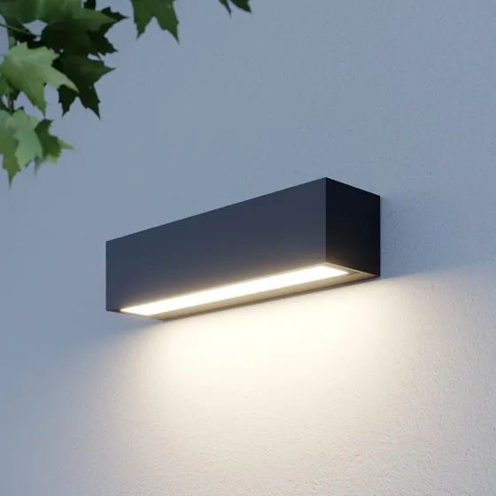 Kinkiet LED Lucande Lengo 25 cm, antracyt, światło skierowane w dół