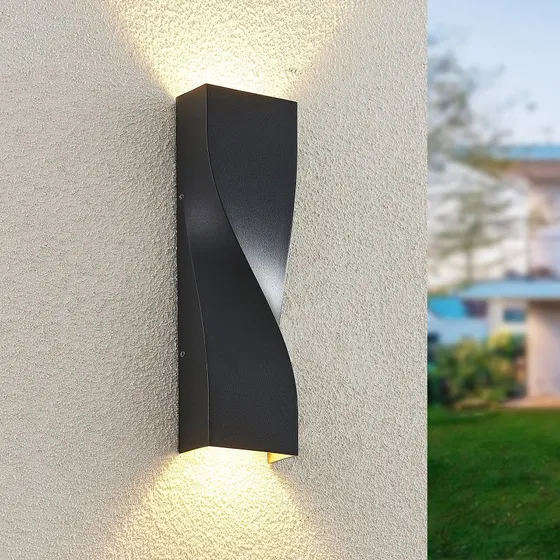 Lucande Tibelya LED Kinkiet Zewnętrzny Anthracite Up/Down