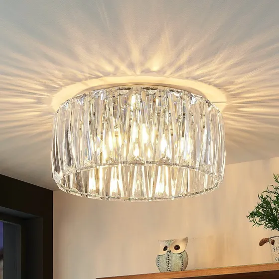 Lindby Lampa Sufitowa Sofia Transparent/Chrome Ø 46 cm