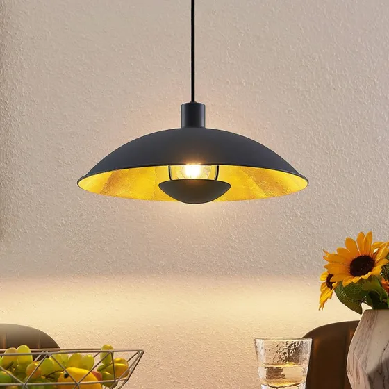 Lampa wisząca Lindby Narisara Ø40 Black/Gold