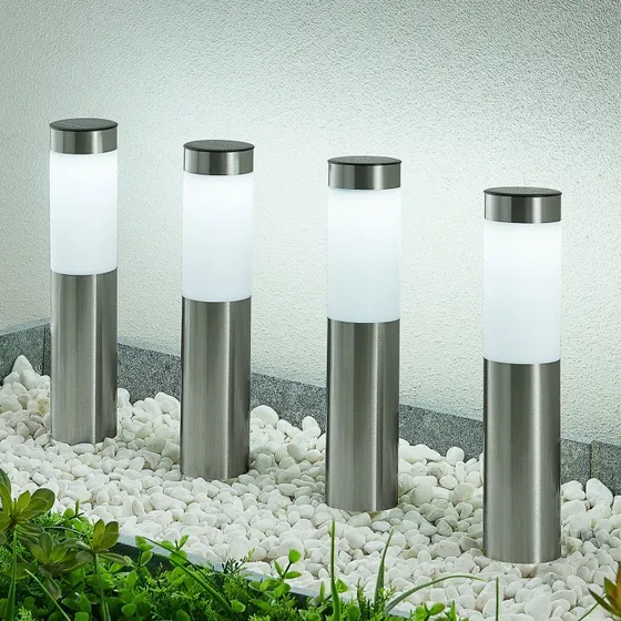 Lindby Sirita Lampa Solarna 4 szt. Silver H31 - Zestaw Ogrodowy