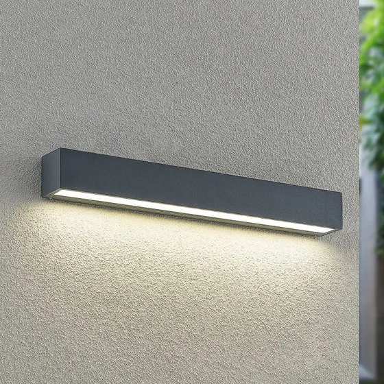 Arcchio Lengo L50 Kinkiet zewnętrzny LED, Grafit, 50 cm