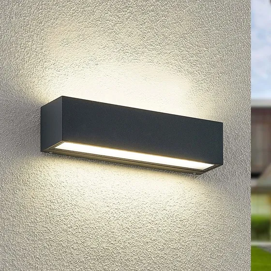 Arcchio Lengo Kinkiet LED 25 cm, antracytowy, up/down
