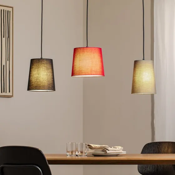 Lampa Wisząca Lindby Amilia 3-punktowa - Czarno-Czerwono-Zielona