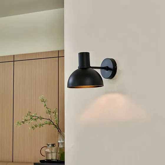 Lucande Mostrid Lampa Ścienna Black - Czarna, Żelazna