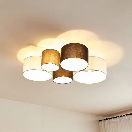 Lindby Lettie Lampa Sufitowa 5-punktowa Grey/Black/White