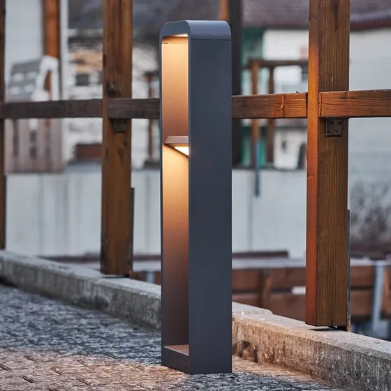 Lindby Darko LED Lampa Ogrodowa H80 Alu - Słupek 80 cm, Szary