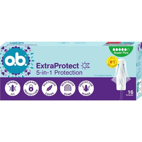 O.B. ExtraProtect Super Plus tampony bez aplikatora, 16 szt.