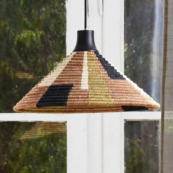 Forestier Parrot XS żyrandol brązowy, rattan i abacá