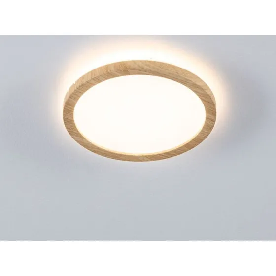 Panel LED Paulmann Atria Shine, 19 cm, wykończenie drewniane, IP44