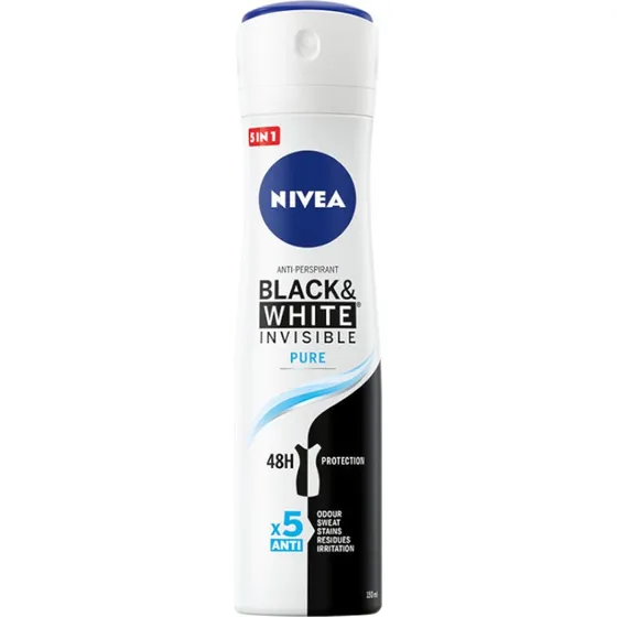 Nivea Black&White Invisible Pure Antiperspirant Spray 150ml
