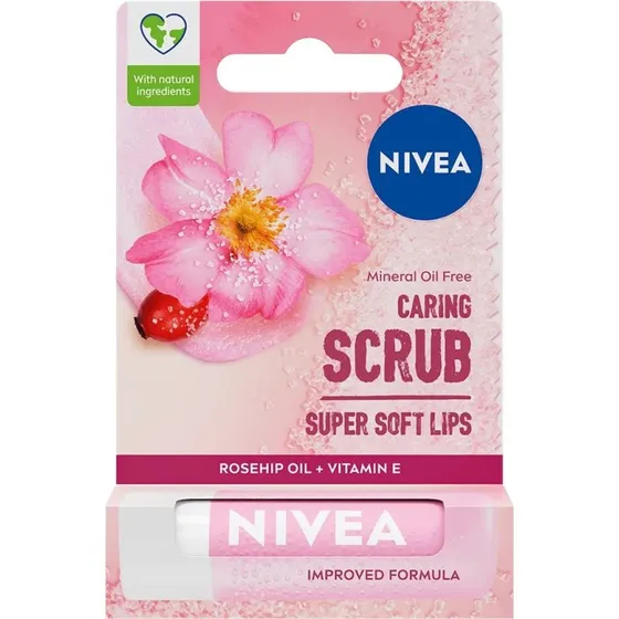 Nivea Caring Scrub peeling do ust Dzika Róża 4.8g