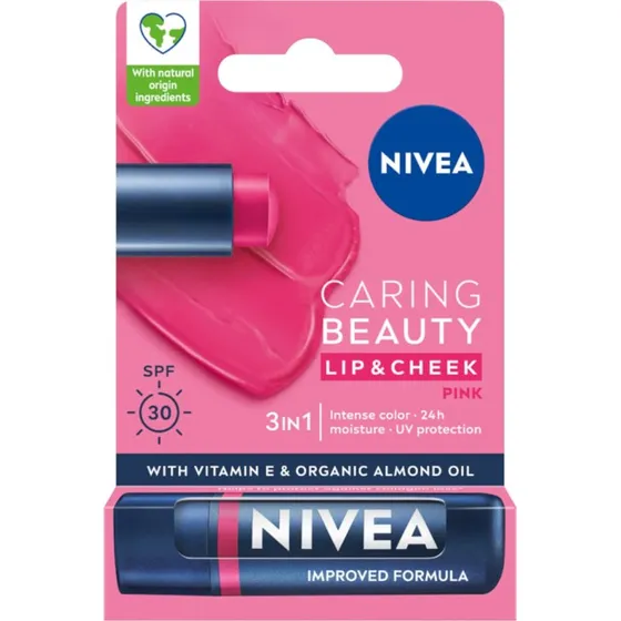 Nivea Caring Beauty pomadka do ust 3w1 Pink 4.8g