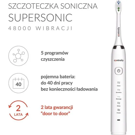 Controly Supersonic Plus Szczoteczka Elektryczna Biaa