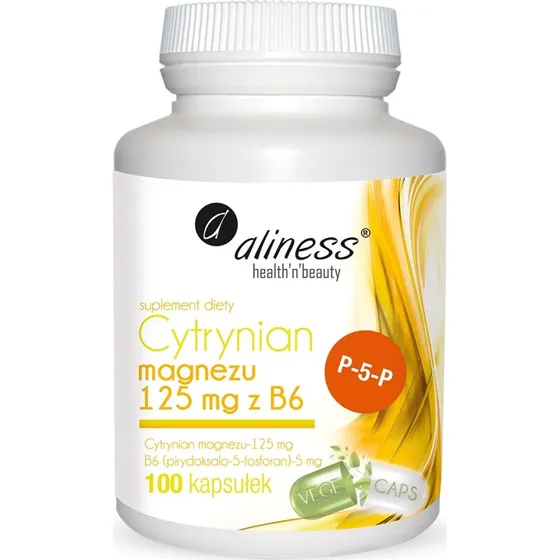 Aliness Cytrynian Magnezu 125mg z B6 100kaps
