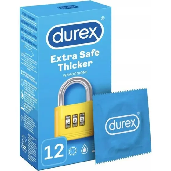 Durex Extra Safe prezerwatywy nawilżane, 12 sztuk