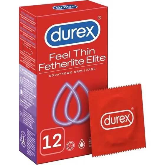 Durex Fetherlite Elite - prezerwatywy ultracienkie, 12 szt.