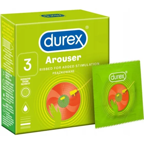 Durex Arouser - Prezerwatywy prążkowane, 3 szt.