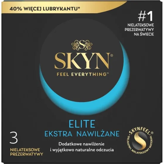 SKYN Elite Ekstra Nawilżane prezerwatywy nielateksowe 3 szt.
