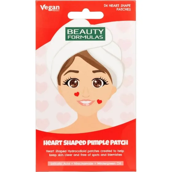 Beauty Formulas Heart Shaped Pimple Patch - Plastry hydrożelowe 24szt.