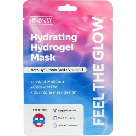 Beauty Formulas Hydrating Hydrogel Mask - Nawilżająca z kwasem hialuronowym