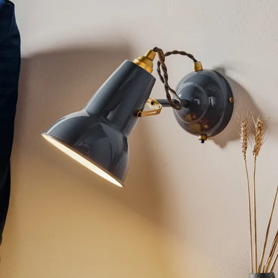 Anglepoise Original 1227 Brass Kinkiet Elephant Grey