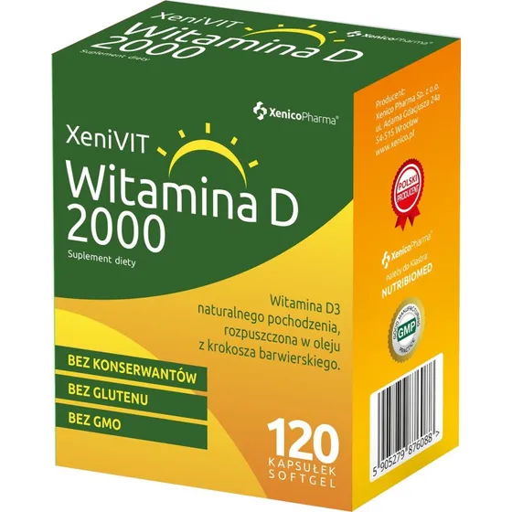 XeniVIT Witamina D3 2000 IU 120 kapsułek