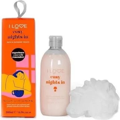 I Love Cosy Night's In zestaw żel do kąpieli 500ml + myjka