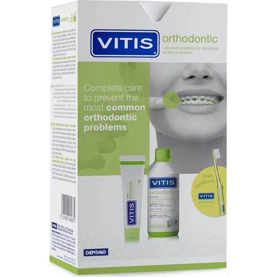 Vitis Orthodontic Zestaw: Szczoteczka, Pasta, Pyn do Pukania