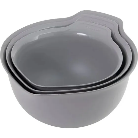 KitchenAid 3 miski szare z wylewk i uchwytem