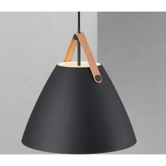 Nordlux Strap 36 Black - Lampa wisząca LED ze skórzanymi paskami